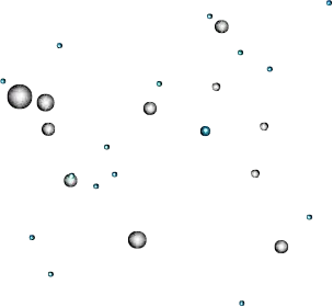 Abstract pattern: scattered small black squares with white circular shapes and blue accents on a white background.